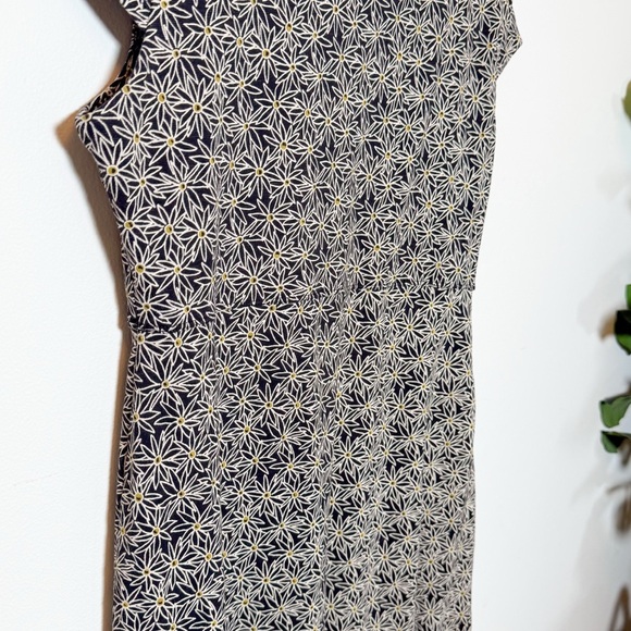 Toad&Co Womens Black Daisy Floral V Neck Short Sleeve Dress Size M Eco Blend - Picture 7 of 15
